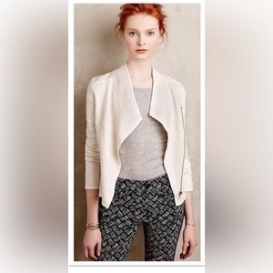 Anthropologie XS Birte Textured Knit Moto Jacket Anthropologie Moth